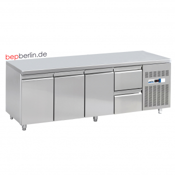 COOL-LINE Kühltisch 2260 x 700 x 850 mm,  3 Türe, 2 Schubladen, KT 2260 3T 2Z